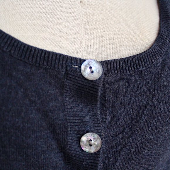 Massimo Dutti Cotton Cashmere Blend Empire Waist Cardigan Navy Blue Size M - Picture 5 of 10